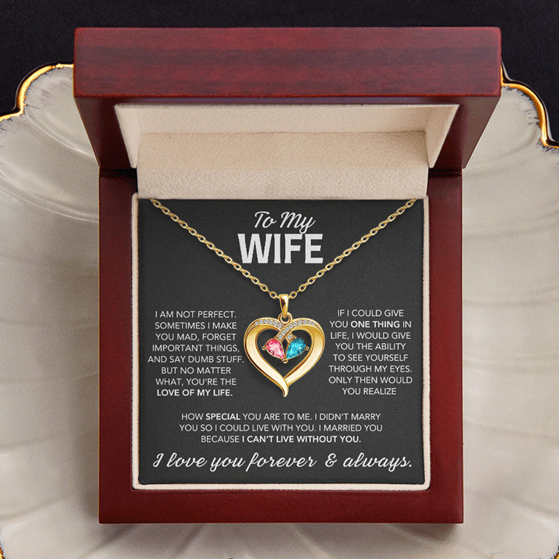 Heart Birthstone Pendant Necklace — Gift Boxed