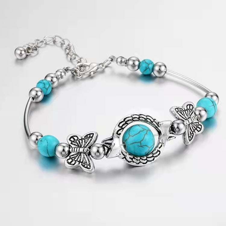 Retro Turquoise Butterfly Bracelet
