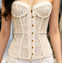 Women's Hollow Out Lace Strapless Slim Fit Corset Top