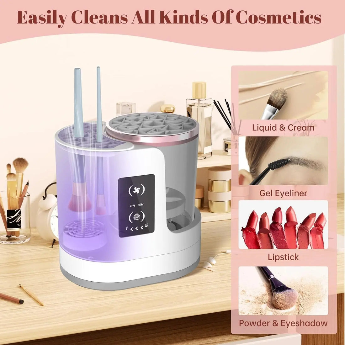 Automatic Rotating Makeup Brush Cleaner Machine