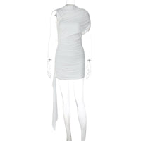 The Slant Collar Pleated Sleeve Dress — women’s Dress, ENIGMAE