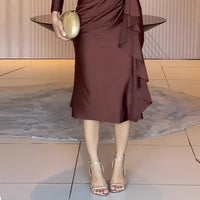 CinchedAura™ V-Neck Waist-Cinch Long Dress