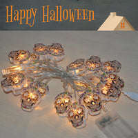 Halloween String Lights, 15Ft 30 LED Skull Halloween Lights Halloween Decorations Indoor Outdoor