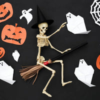 5Pcs Halloween Skeleton Decorations, Mini Posable Skeletons Halloween Decor for Halloween Decorations Indoor Outdoor