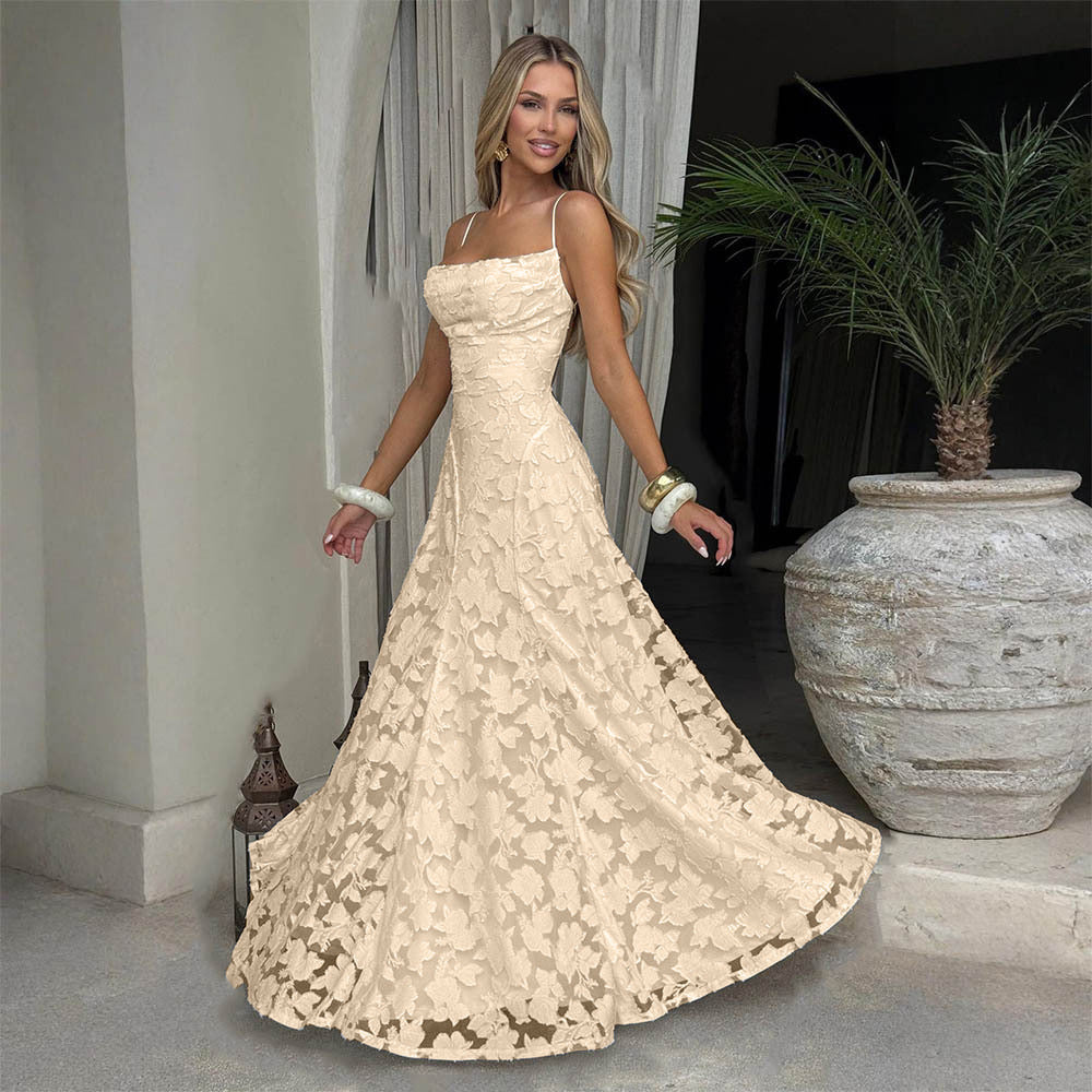 The Lace Backless Evening Dress