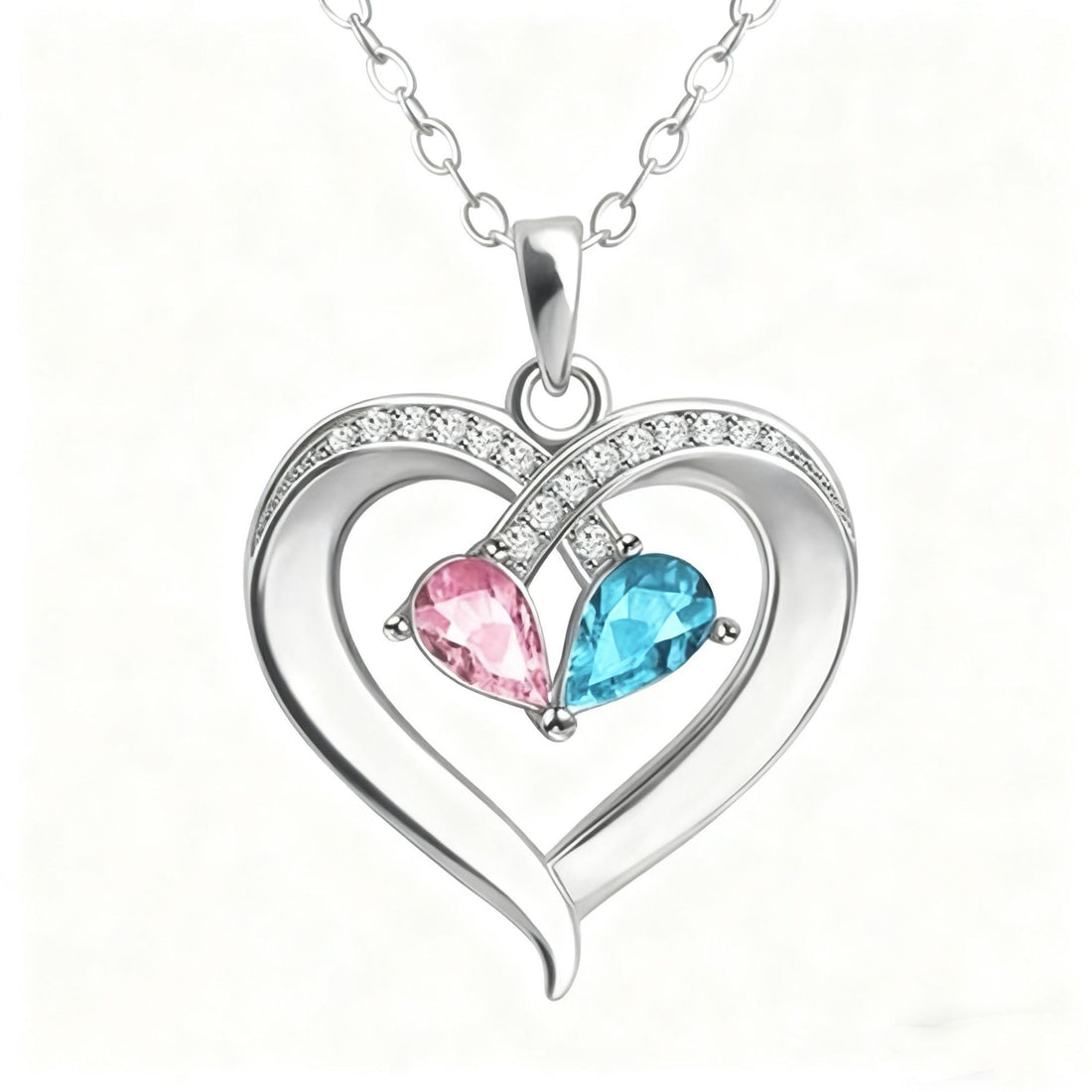 Heart Birthstone Pendant Necklace — Gift Boxed
