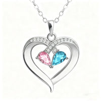 Heart Birthstone Pendant Necklace — Gift Boxed