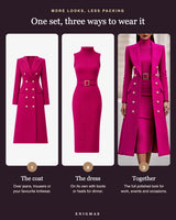 Three ways to wear: the coat alone, the dress alone, or together
