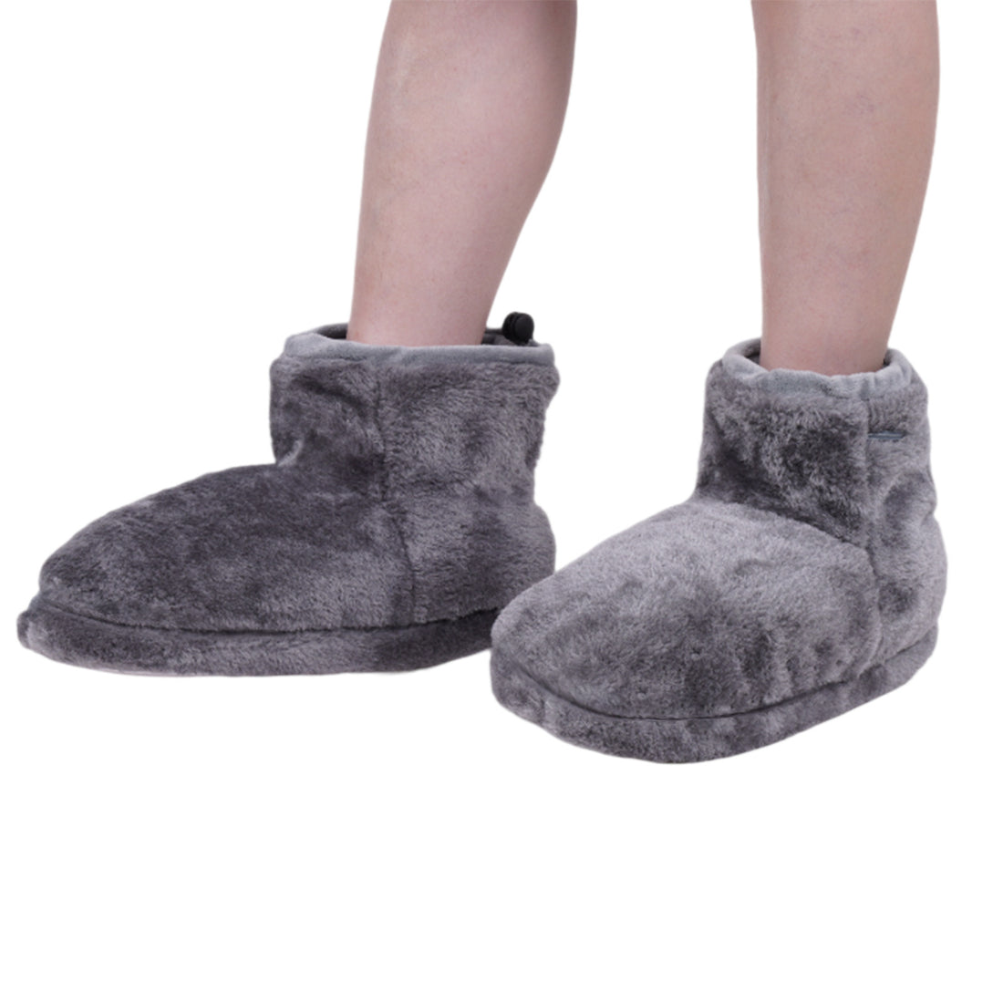 USB Powered High-Top Plush Electric Heating Foot Warmer Boots with 5-Level Temperature Control