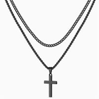 The Layered Pearl & Cross Necklace — women’s Accessories, ENIGMAE