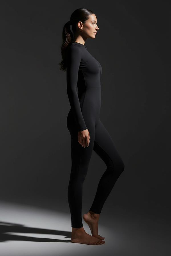Chic Half-Zip Bodycon Jumpsuit results