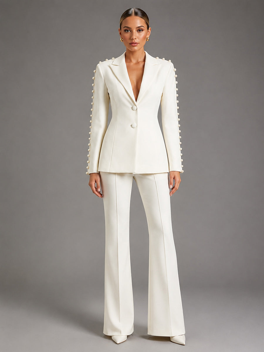 The Pearl Blazer & Flare Trouser Suit