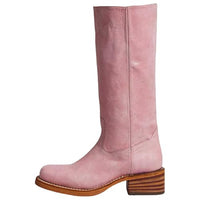 Womens Retro Cowboy Boots with Block Heel
