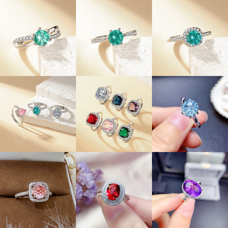 The Six-Claw Solitaire Crystal Ring