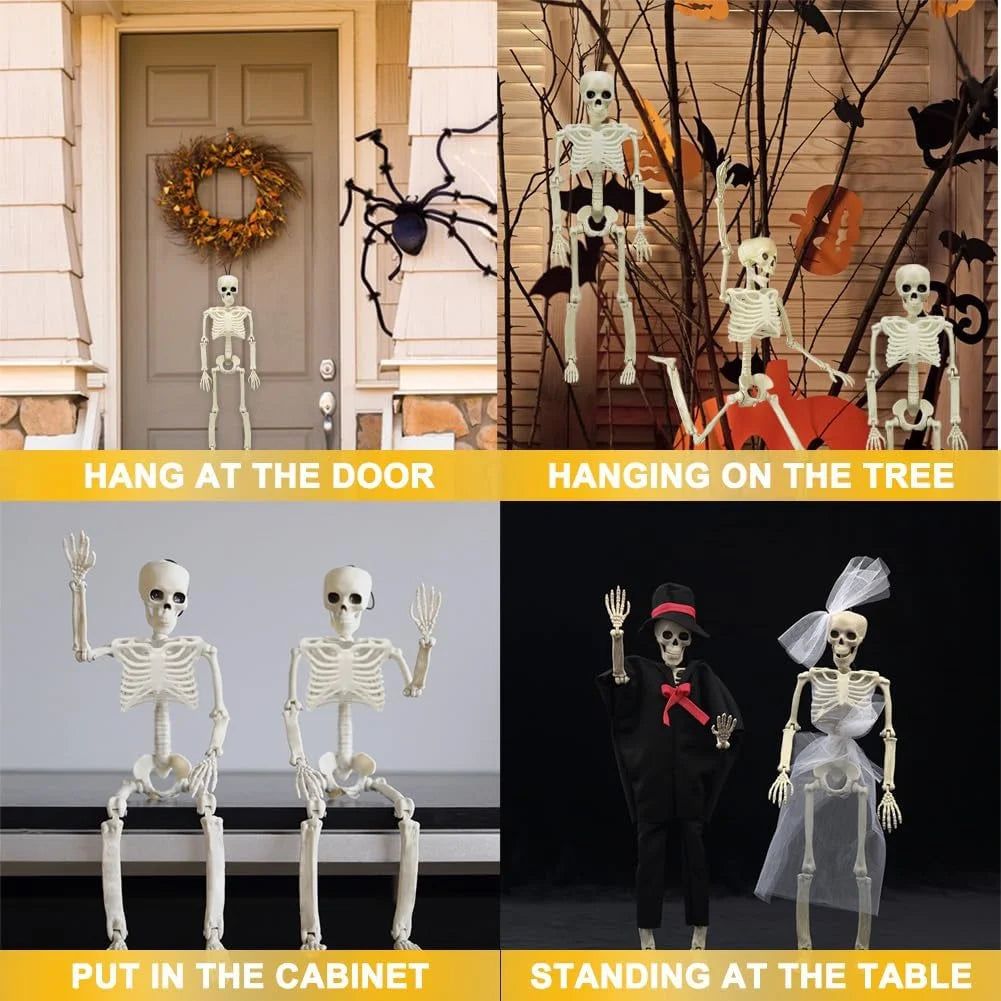 5Pcs Halloween Skeleton Decorations, Mini Posable Skeletons Halloween Decor for Halloween Decorations Indoor Outdoor