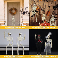 5Pcs Halloween Skeleton Decorations, Mini Posable Skeletons Halloween Decor for Halloween Decorations Indoor Outdoor
