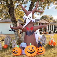 Halloween Inflatable 11.8 FT Inflatable Halloween Tree, Halloween Inflatable Tree Scary Halloween Blow up Tree with LED Lights, Outdoor Halloween Decorations Clearance for Halloween/Holiday