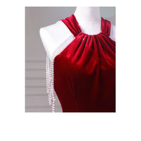 Vespera Velvet Fishtail Cocktail Dress