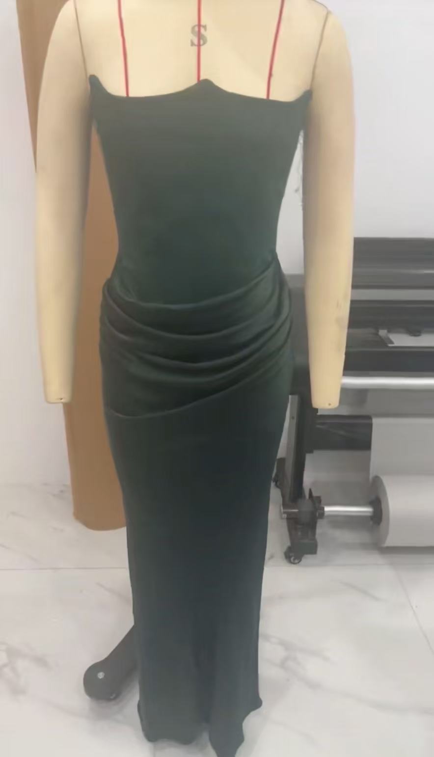 The One Shoulder Pleated Bodysuit Dress
