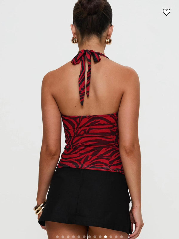 Women's Halter Neck Backless Sleeveless Top