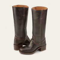 Womens Retro Cowboy Boots with Block Heel