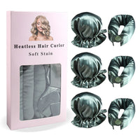 3Pc Satin Heatless Curling Rod with Hair Caps, Soft Overnight Curling Rod Headband for Long Hair, DIY Hairstyling Tools