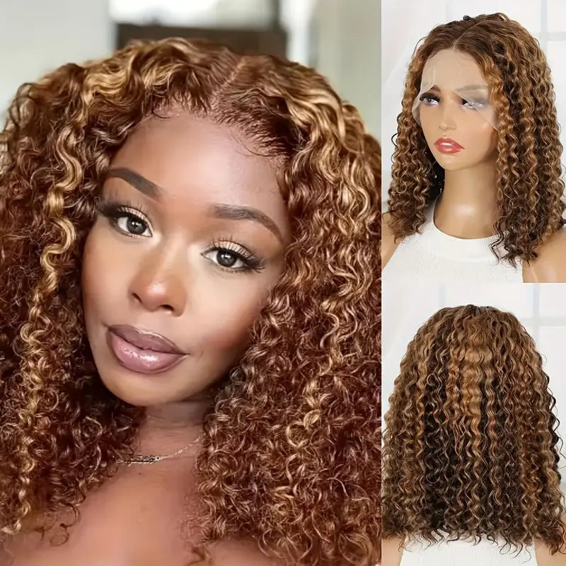 Short Curly Lace Front Wig — Gradient