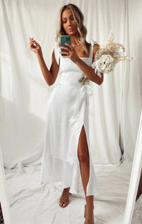 Tie-Strap Wedding Guest Midi Dress