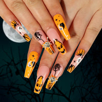 Wearable Halloween Rhinestone Wearable Spider Web White Wearable Ghost Pumpkin Press-On Nails Wearable