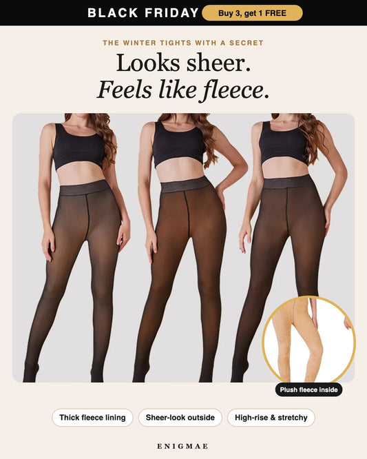 Fleece lined sheer tights for women – looks sheer, feels like fleece – Black Friday offer