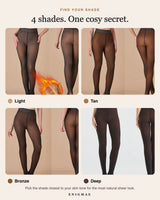 Fleece lined tights in 4 shades: Light, Tan, Bronze and Deep