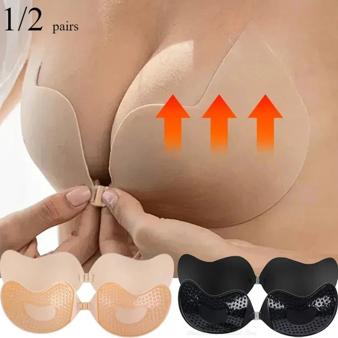 Invisible Push Up Bra for Women Backless Strapless Bra Seamless Front Closure Bralette Underwear Silicone Self-Adhesive Bra Pad — ENIGMAE 4K