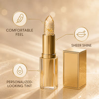 LumiTint Crystal Lip Balm benefits: comfortable feel, sheer shine, personalized-looking tint