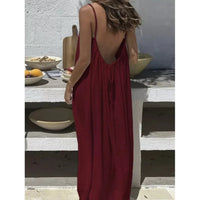 New Arrival Women's Strapless Backless Long Loose Home Dress Comfortable Sleepwear Casual Maxi Dress — ENIGMAE 4K