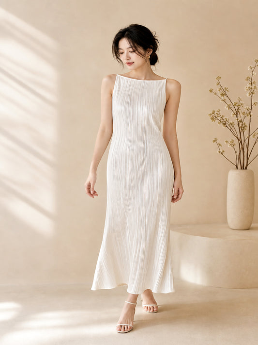 PearlLine™ Minimalist Satin Slip Dress — ENIGMAE hero