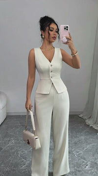 UGC — The Sleeveless Vest & High-Waist Pants Set — UGC-VID-1