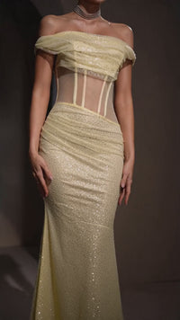 The Sequin Off-Shoulder Mermaid Gown
