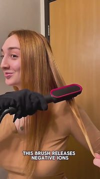 Neuer 2-in-1 Haarglätter, Heißer Kamm, Negativ-Ionen-Lockenstab, Dual-Zweck Elektrische Haarbürste