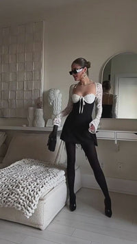 Y2K Lace Corset Mini Dress