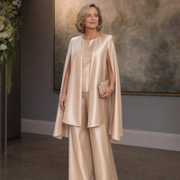 Lifestyle — satin cape dress set, formal