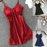 Sexy Pajamas Women's Silk Suspender Nightdress Ladies Spring And Summer Ice Silk Thin Halter Home Service Satin Night Dresses — ENIGMAE 4K