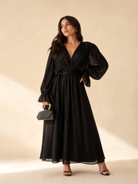 SoftTailor™ Long-Sleeve A-Line Dress — ENIGMAE hero