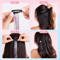 How to apply clip-in fairy hair tinsel