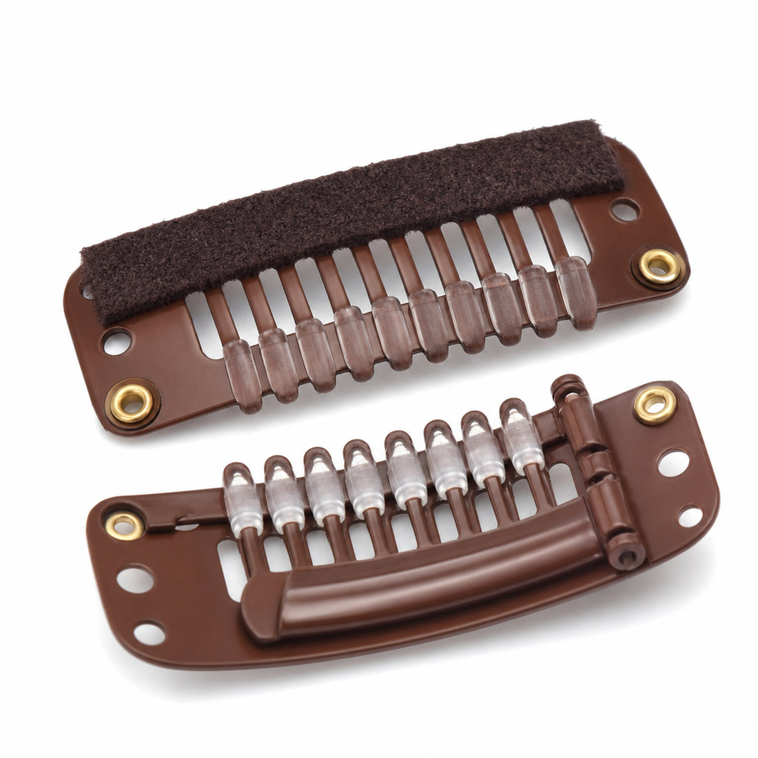 Soft felt silicone grip hair clip detail