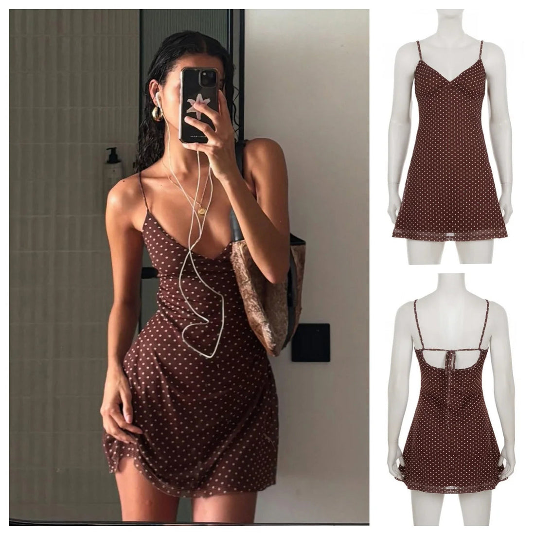 Y2k Vintage Slim Summer Women Sweet Ladylike Fashion Street Woman Dot Print Casual Simple Basic Sleeveless Dresses Female Chic — ENIGMAE 4K